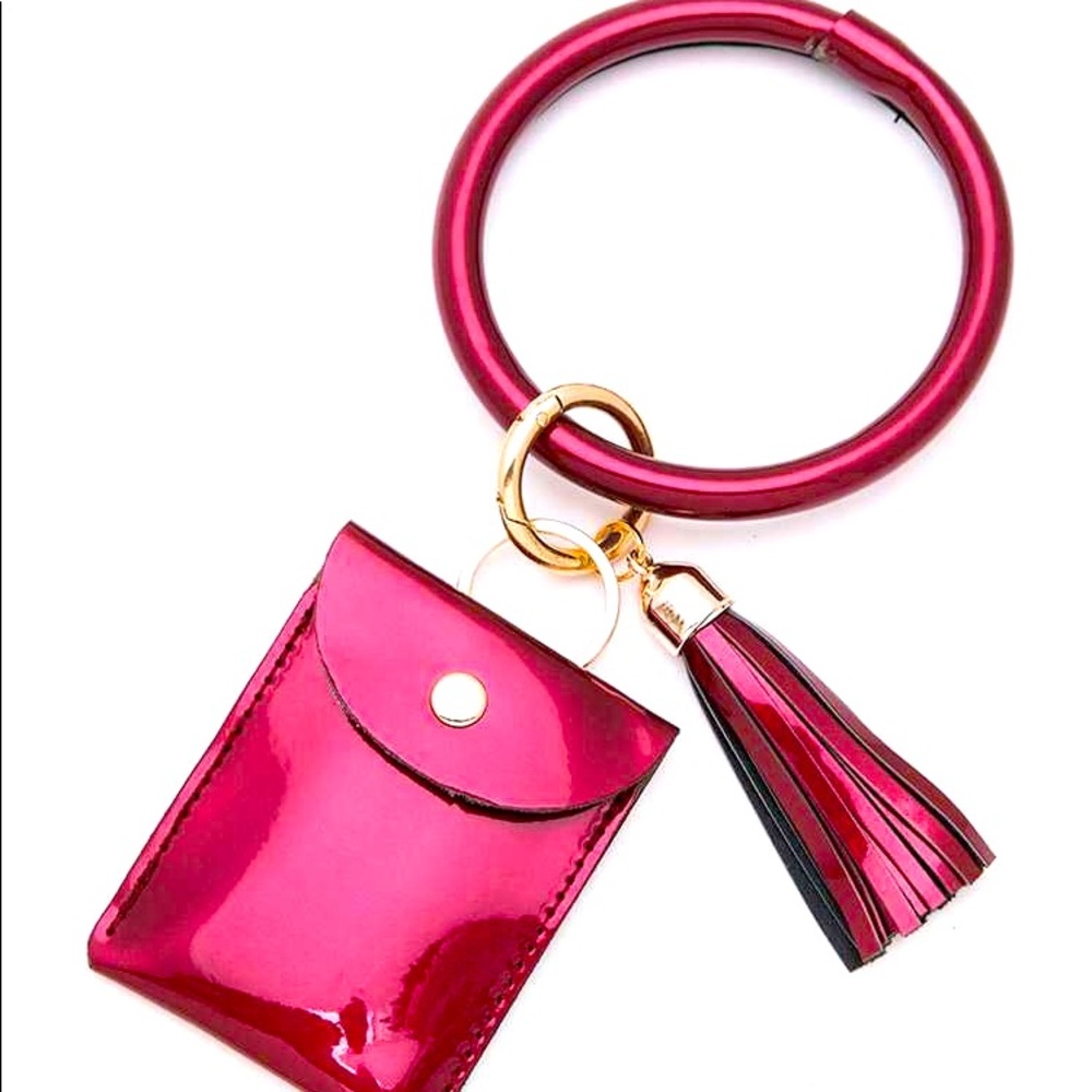 Vinyl Card Holder Bracelet Wallet - Picture 3 of 3